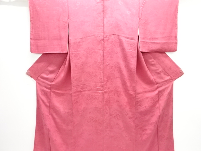 JAPANESE KIMONO / ANTIQUE KIMONO / TAISHO ROMAN STYLE / SILK / MON KINSHA / WOVEN SNOWFLAKE & FLORAL PLANTS